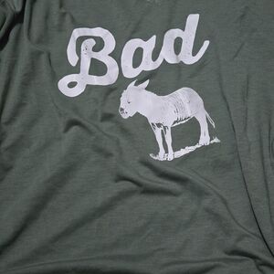 Green Graphic Tee with Donkey Print